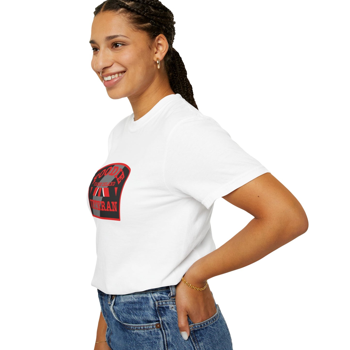 L.O.E.F Foodie Veteran STATEN ISLAND Unisex Tee Shirt (Red)