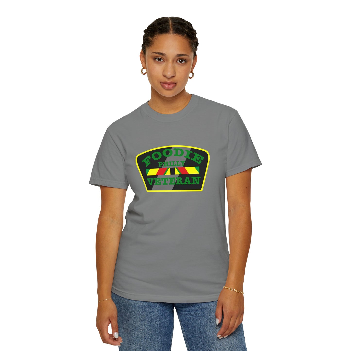 L.O.E.F Foodie Veteran PHILLY Unisex Tee Shirt (Green)