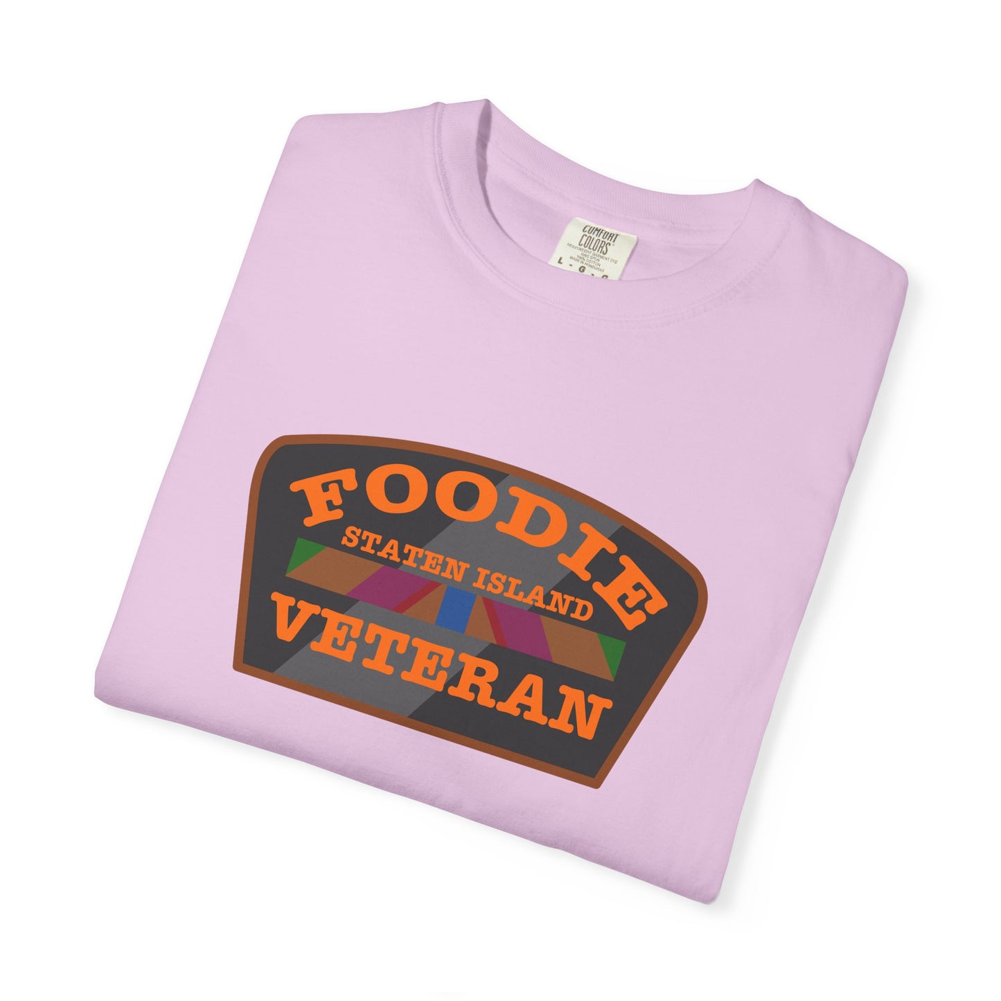 L.O.E.F Foodie Veteran STATEN ISLAND Unisex Tee Shirt (Orange)