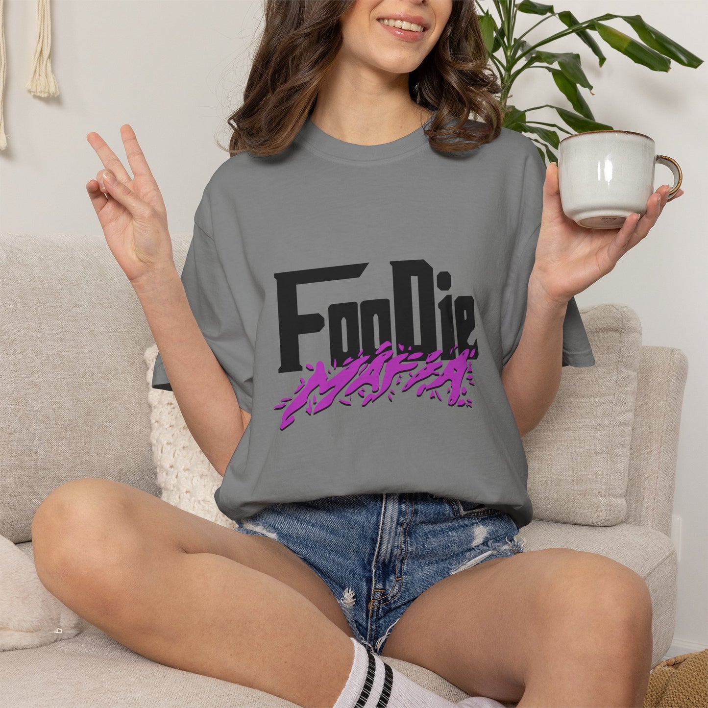 L.O.E.F Foodie Mafia Unisex Tee Shirt (Bright Purple)