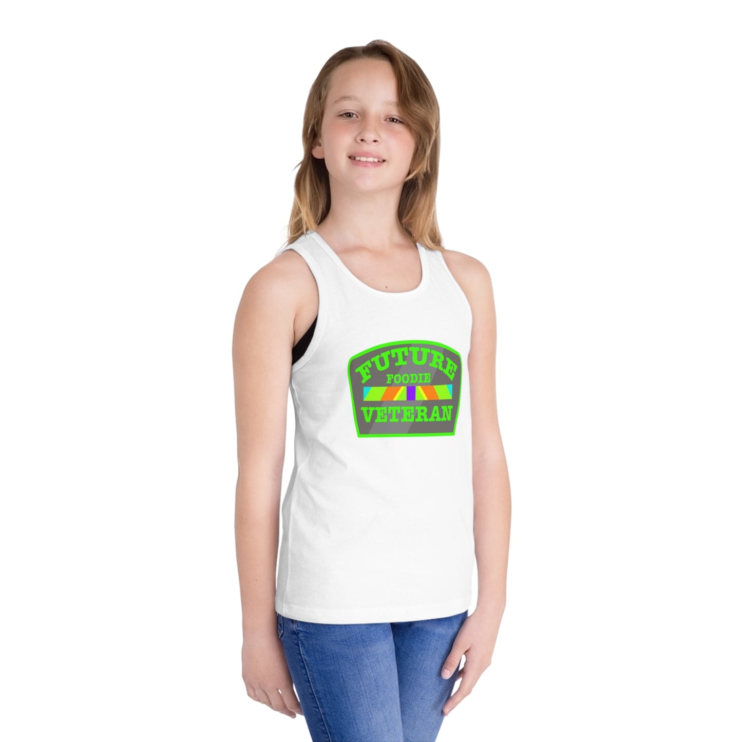L.O.E.F Future Foodie Veteran Kids Tank Top (Neon Green)