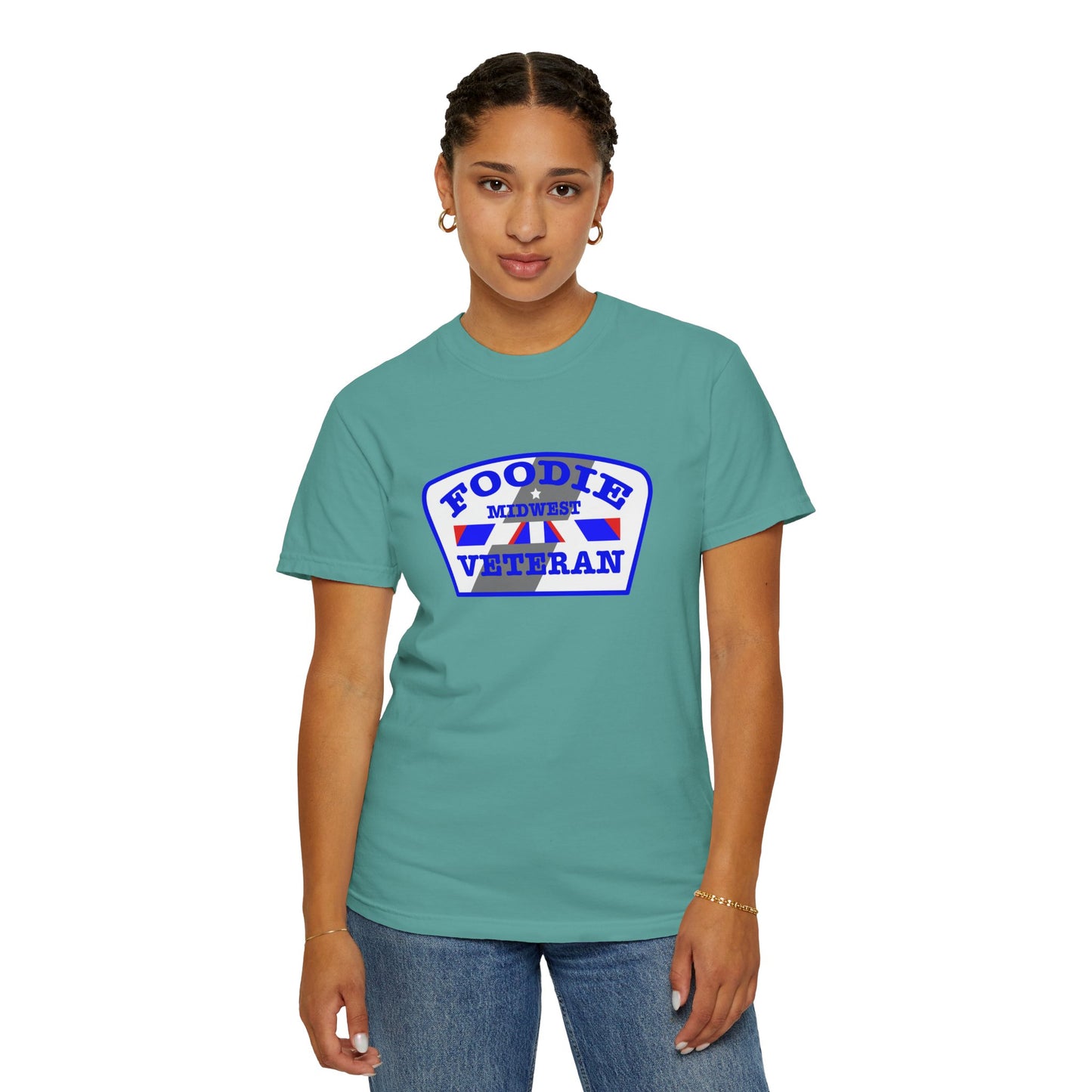 L.O.E.F Foodie Veteran MIDWEST Unisex Tee Shirt (Blue)