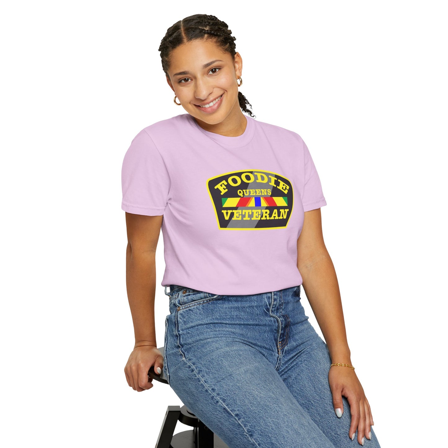 L.O.E.F Foodie Veteran QUEENS Unisex Tee Shirt (Yellow)