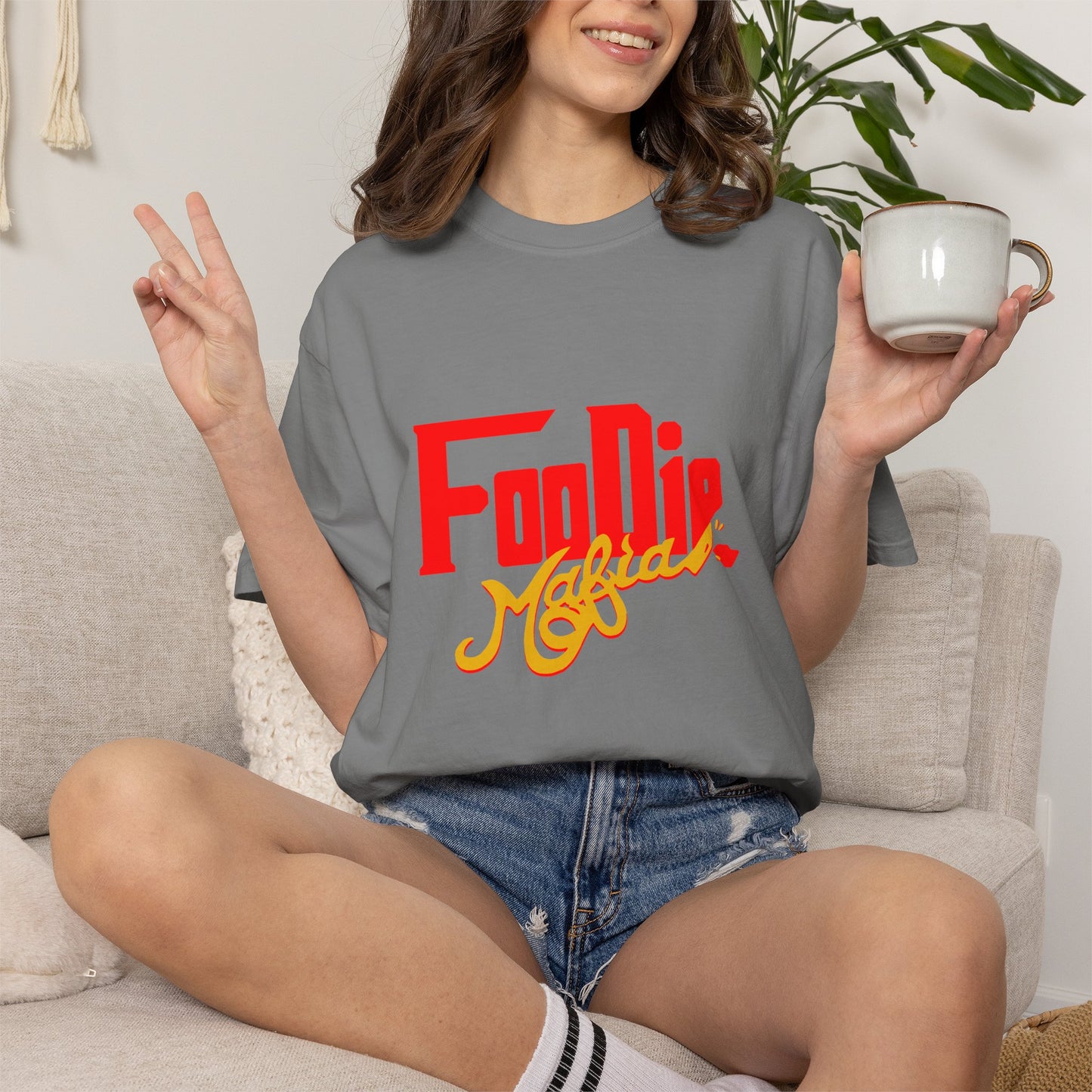 L.O.E.F Red Foodie Mafia Unisex Tee Shirt (Gold)