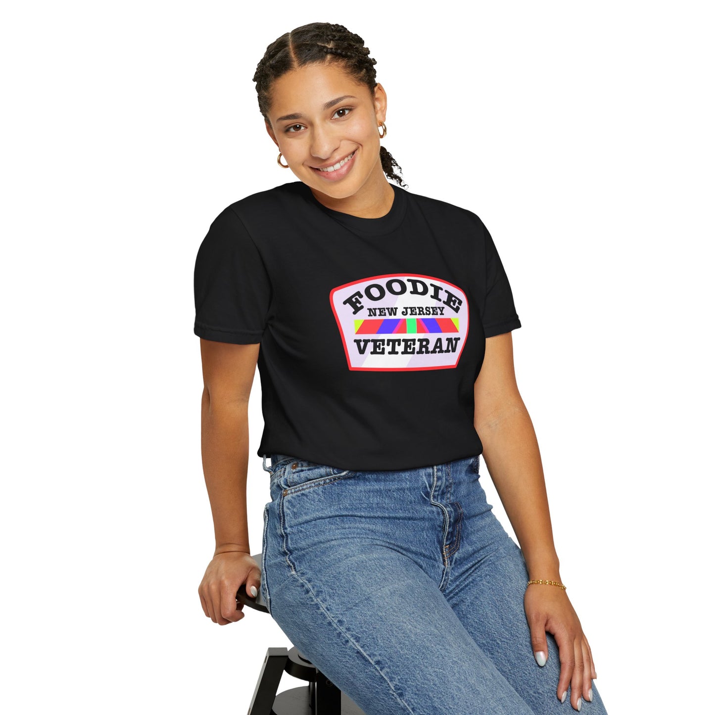 L.O.E.F Foodie Veteran NEW JERSEY Unisex Tee Shirt (Soft Pink)