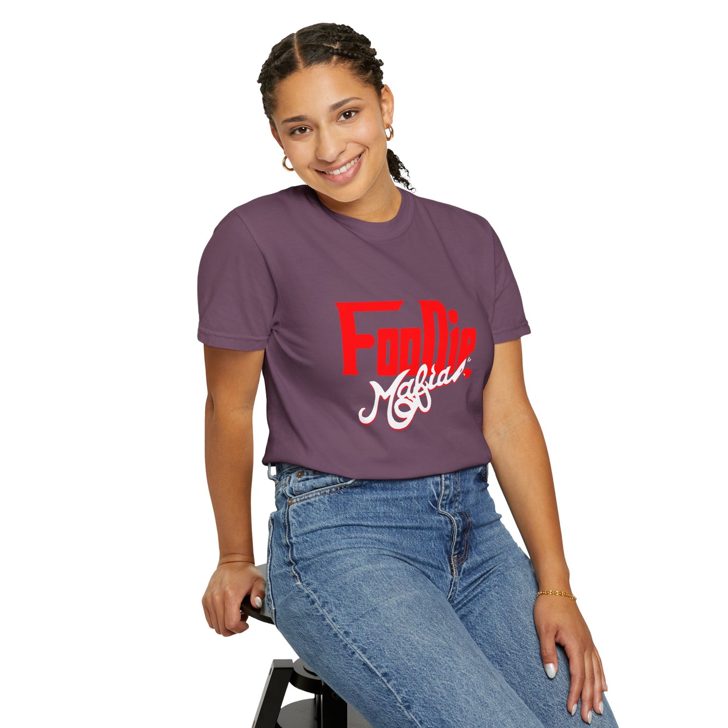 L.O.E.F Red Foodie Mafia Unisex Tee Shirt (White)