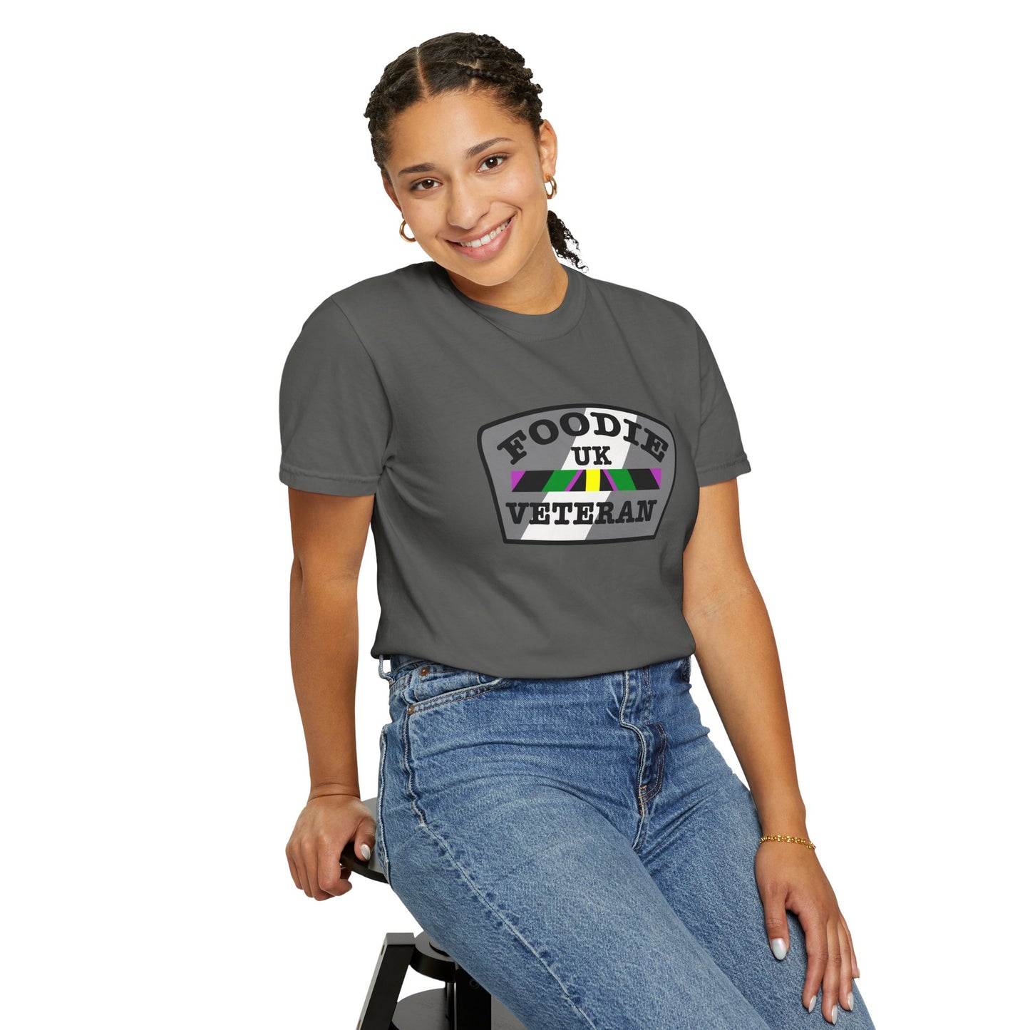 L.O.E.F Foodie Veteran UK Unisex Tee Shirt (Gray)
