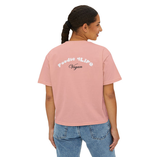 L.O.E.F Foodie 4Life Vegan Boxy Tee (White)