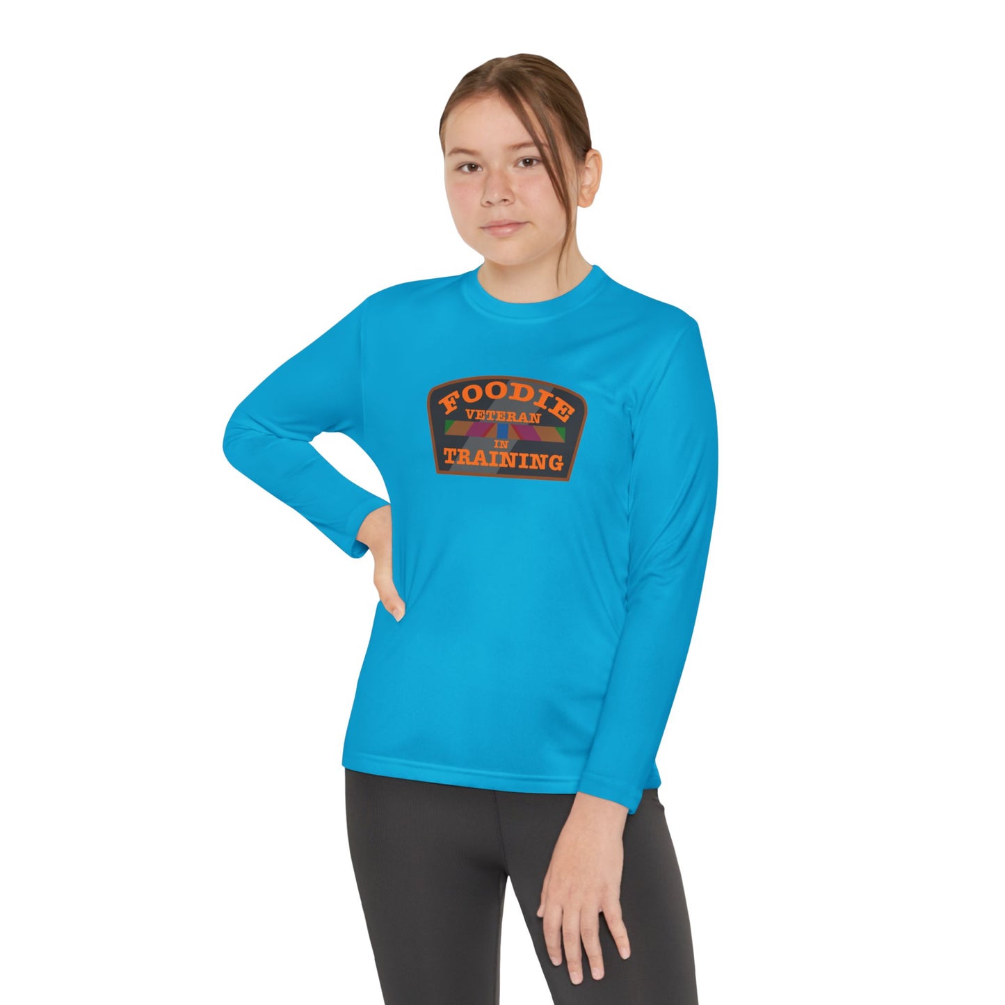 L.O.E.F Foodie Veteran In Training Youth Long Sleeve Tee (Orange)