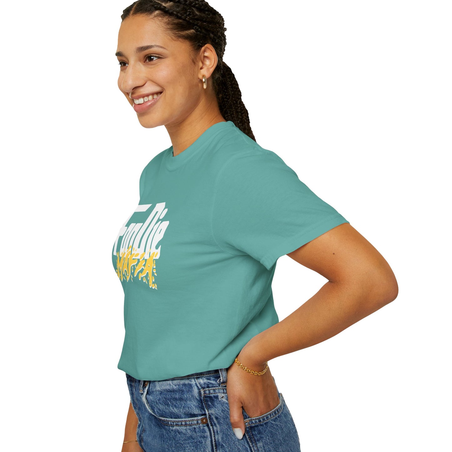 L.O.E.F White Foodie Mafia Unisex Tee Shirt (Yellow)