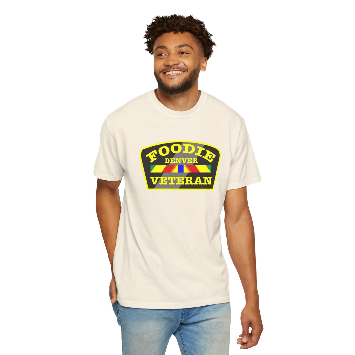 L.O.E.F Foodie Veteran DENVER Unisex Tee Shirt (Yellow)