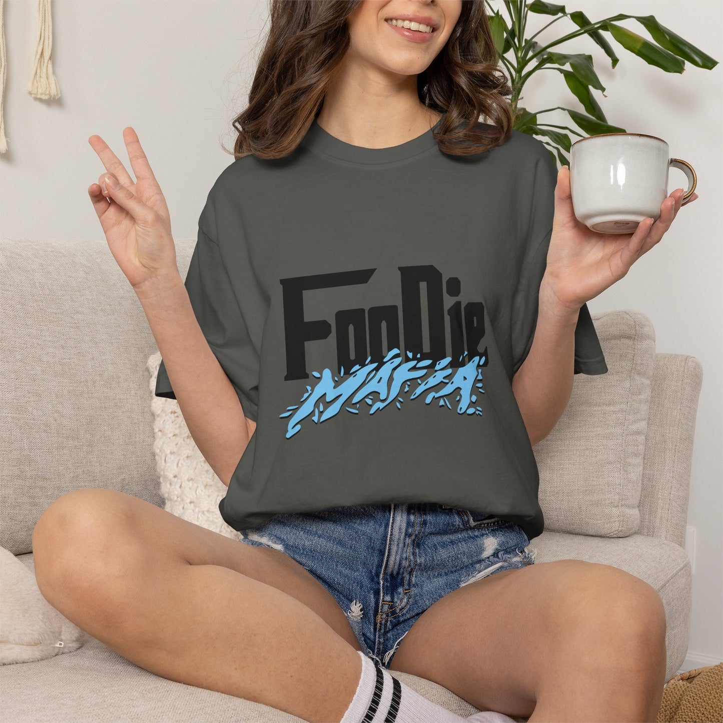 L.O.E.F Foodie Mafia Unisex Tee Shirt (Baby Blue)