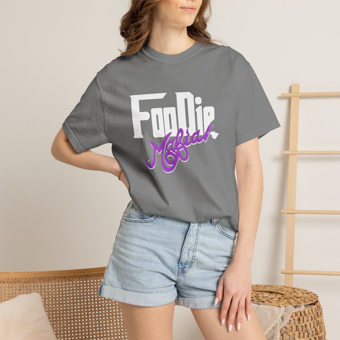 L.O.E.F Foodie Mafia Unisex Tee Shirt  (Purple)