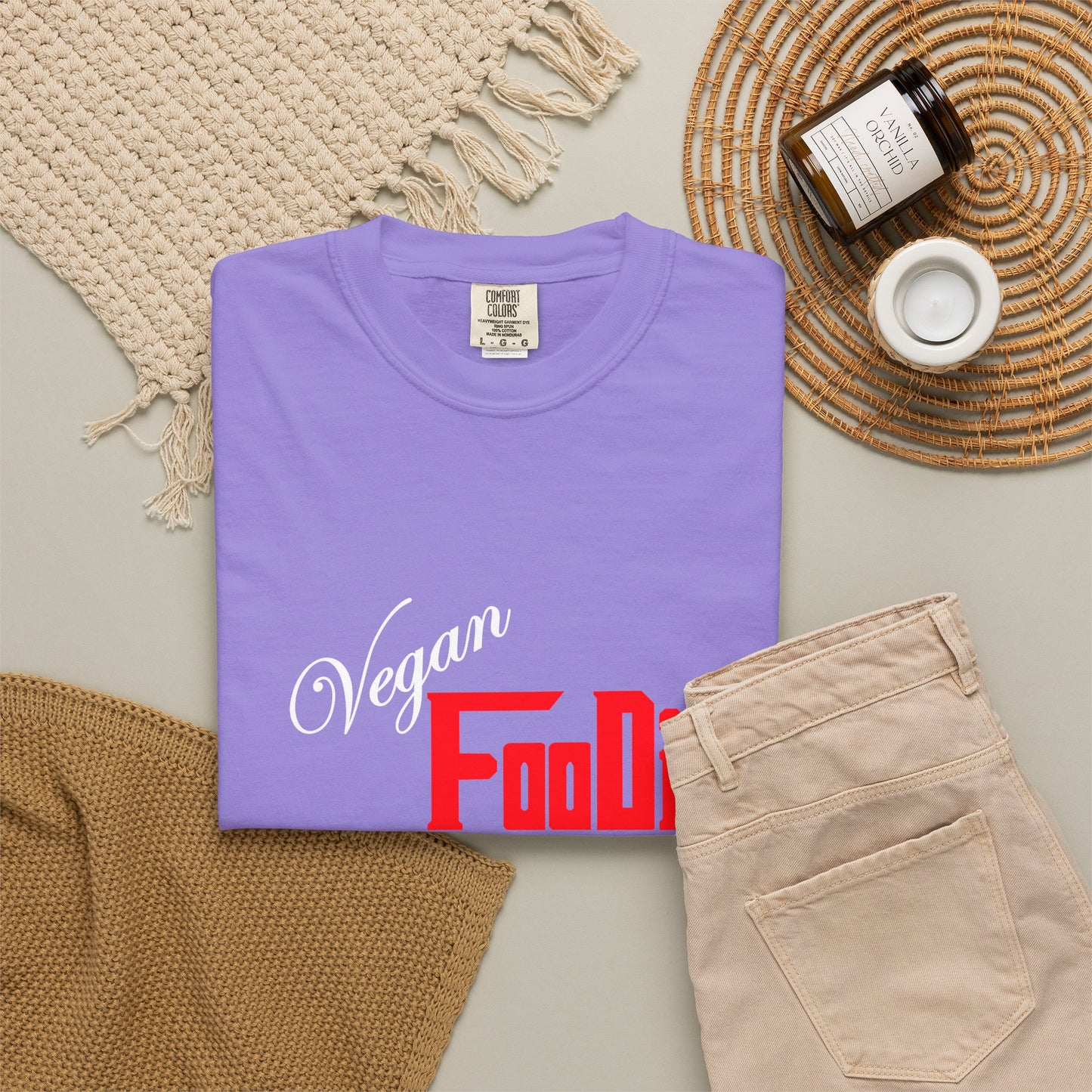 L.O.E.F Unisex Vegan Foodie Tee Shirt (Fiery Red)