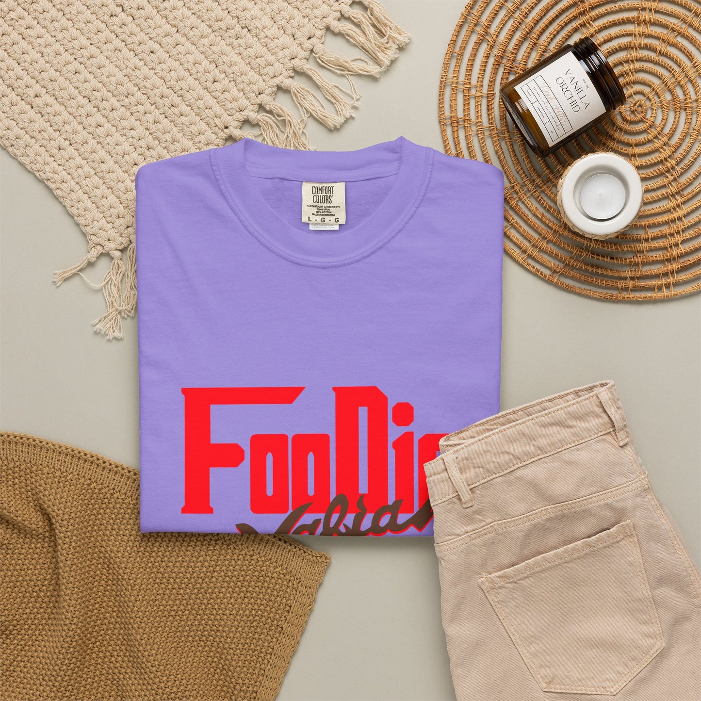 L.O.E.F Red Foodie Mafia Unisex Tee Shirt (Dark Brown)