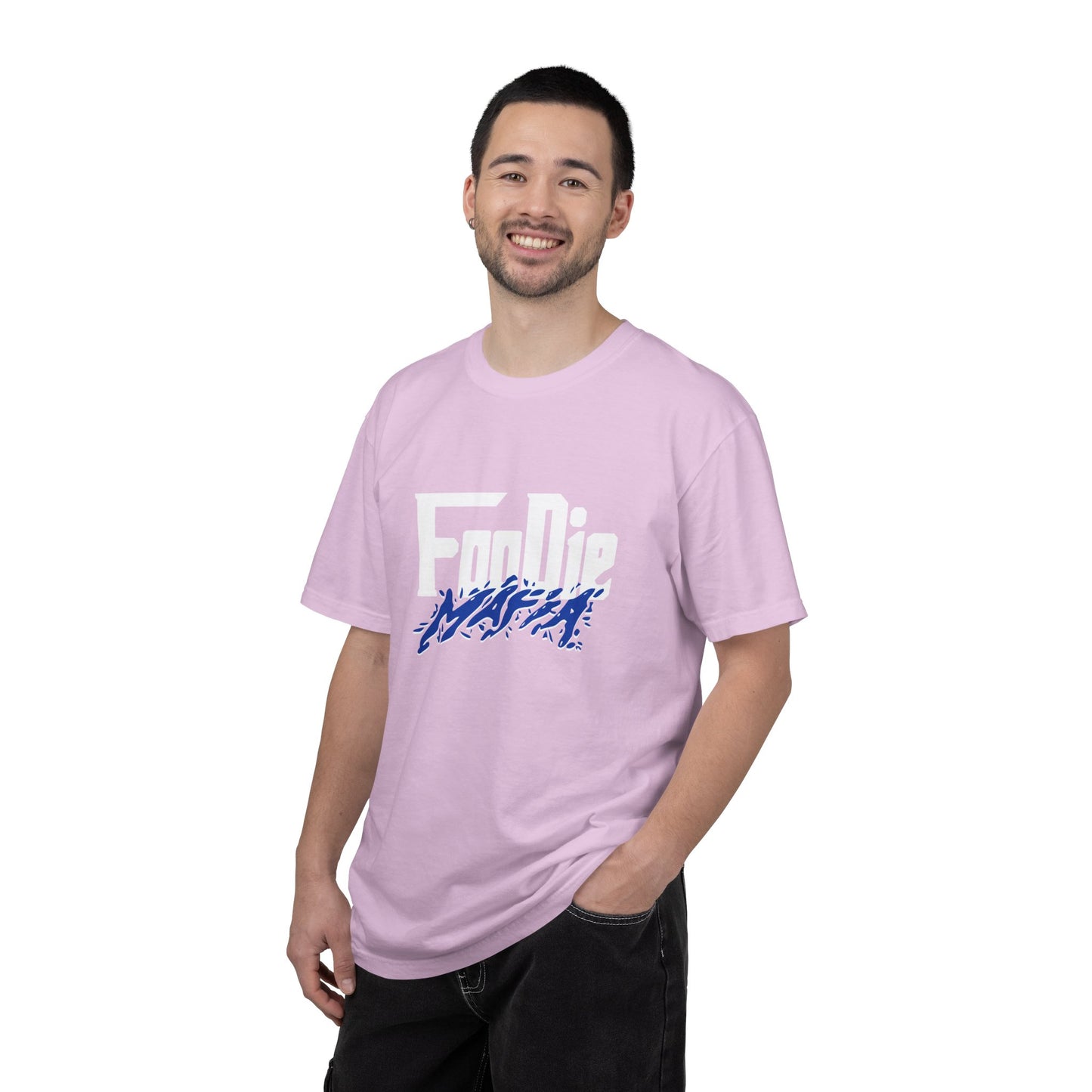 L.O.E.F White Foodie Mafia Unisex Tee shirt (Cobalt Blue)