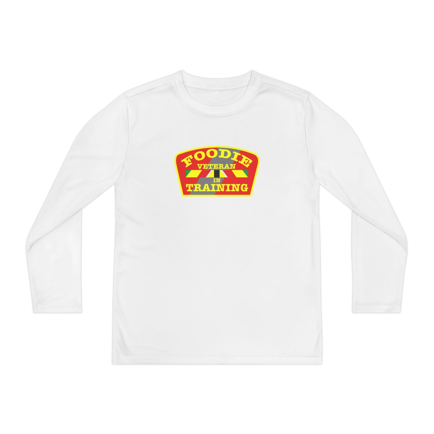 L.O.E.F Foodie Veteran In Training Youth Long Sleeve Tee (Yellow and Red)