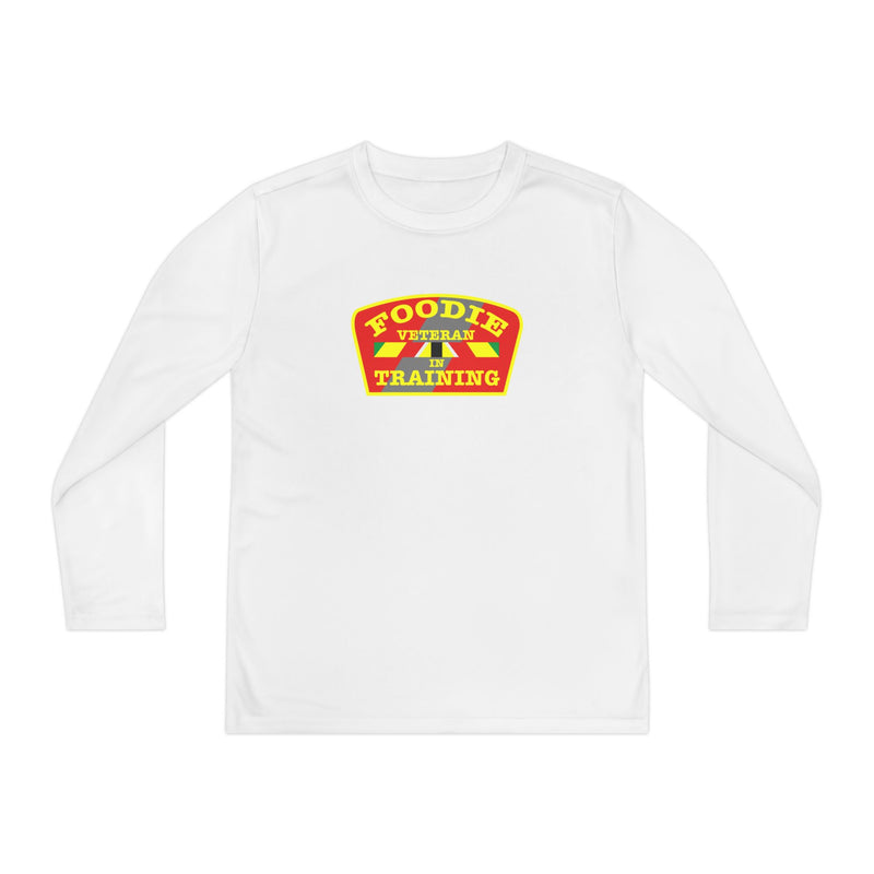 L.O.E.F Foodie Veteran In Training Youth Long Sleeve Tee (Yellow and Red)