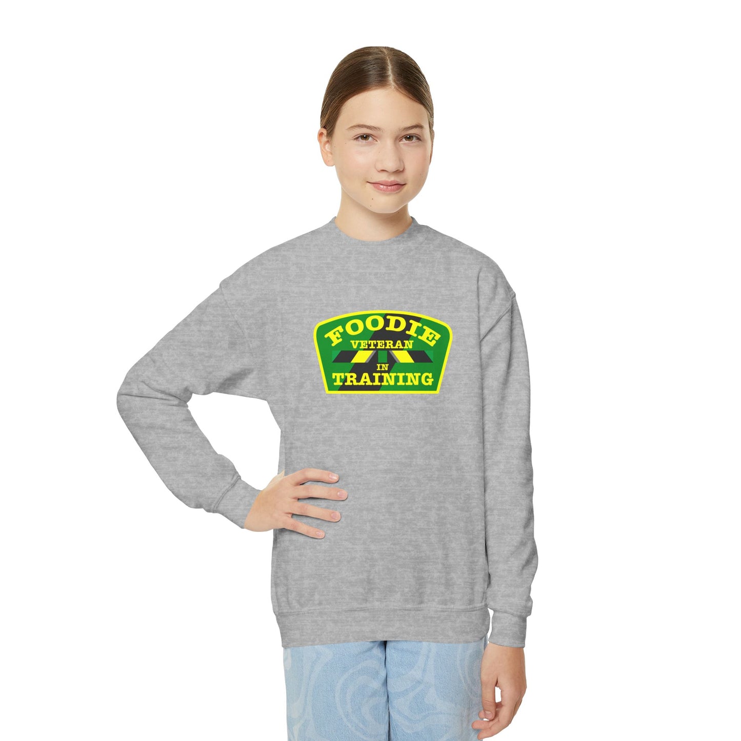 L.O.E.F Young Foodie Veteran In Training Sweatshirt (Yellow and Green)
