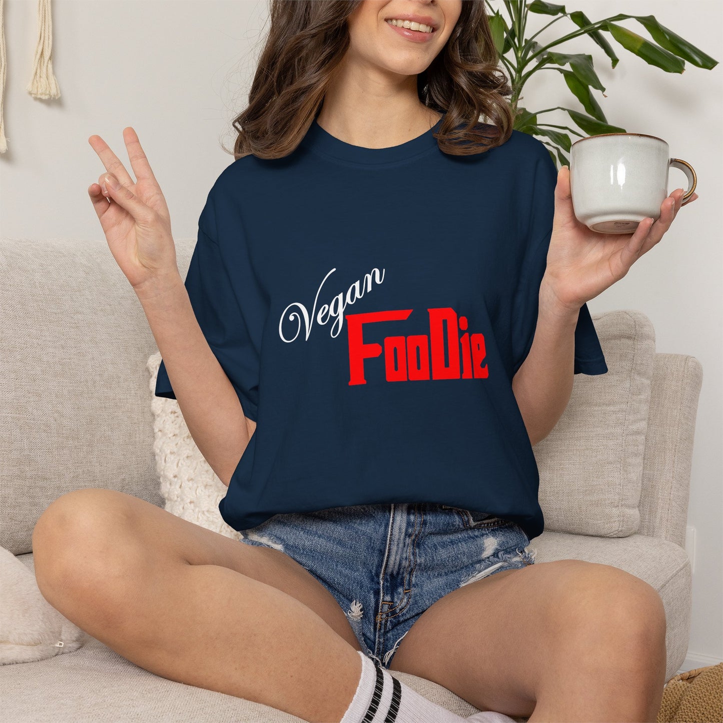 L.O.E.F Unisex Vegan Foodie Tee Shirt (Fiery Red)