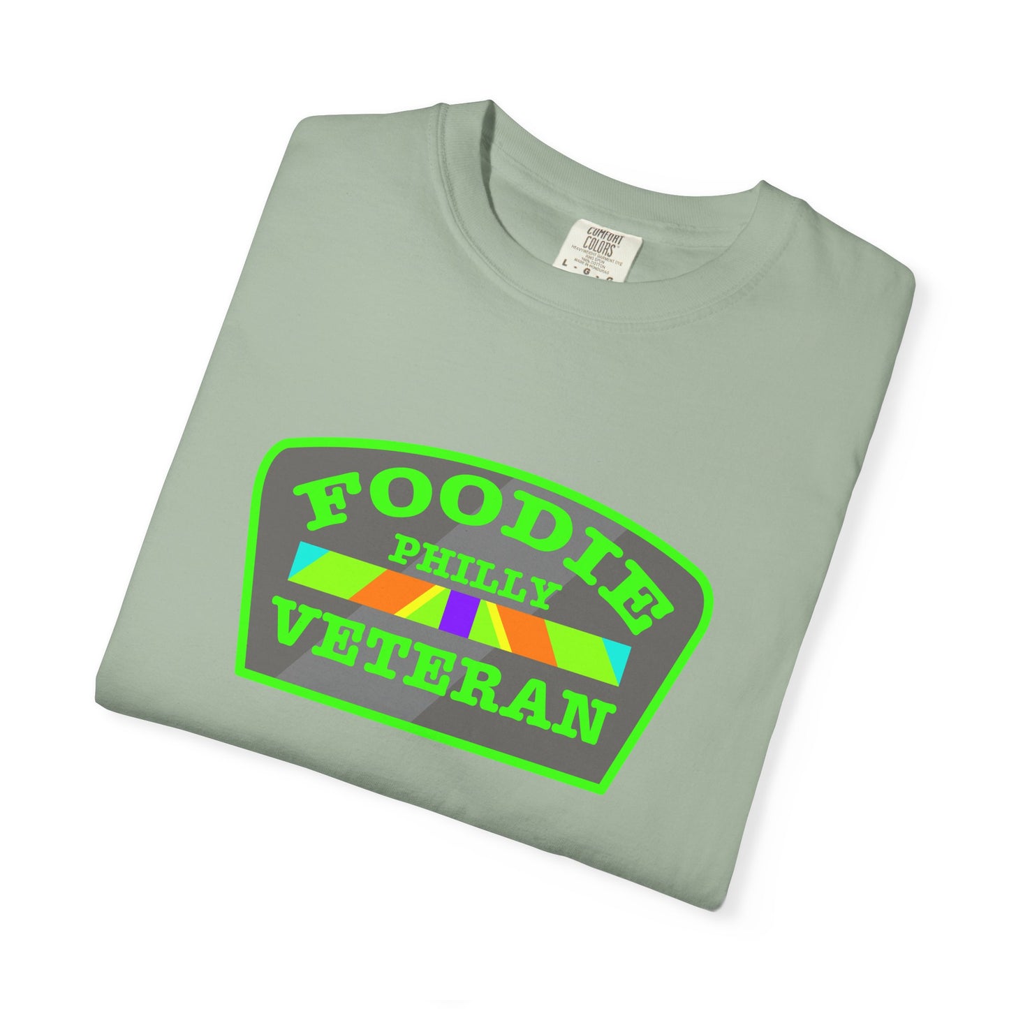 L.O.E.F Foodie Veteran PHILLY Unisex Tee Shirt (Neon Green)