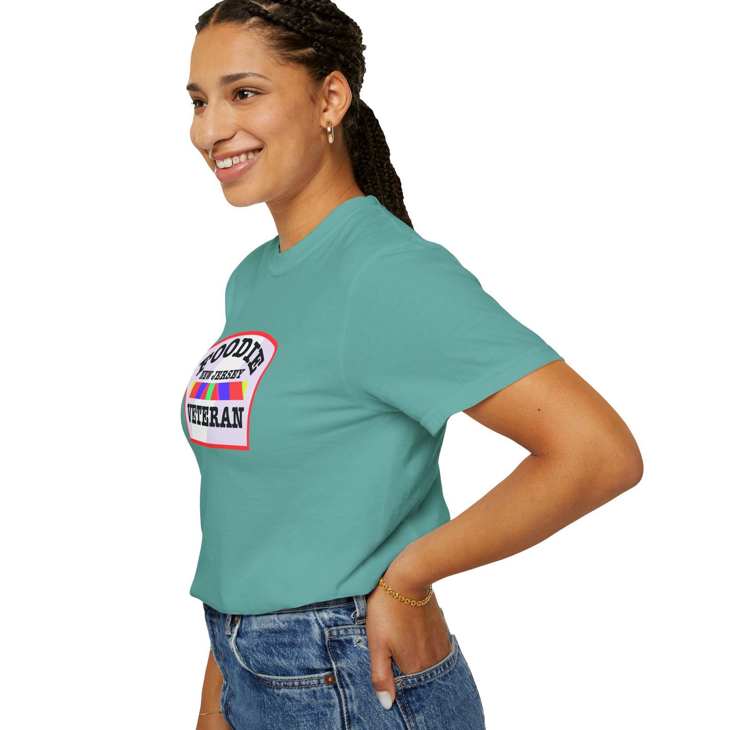 L.O.E.F Foodie Veteran NEW JERSEY Unisex Tee Shirt (Soft Pink)