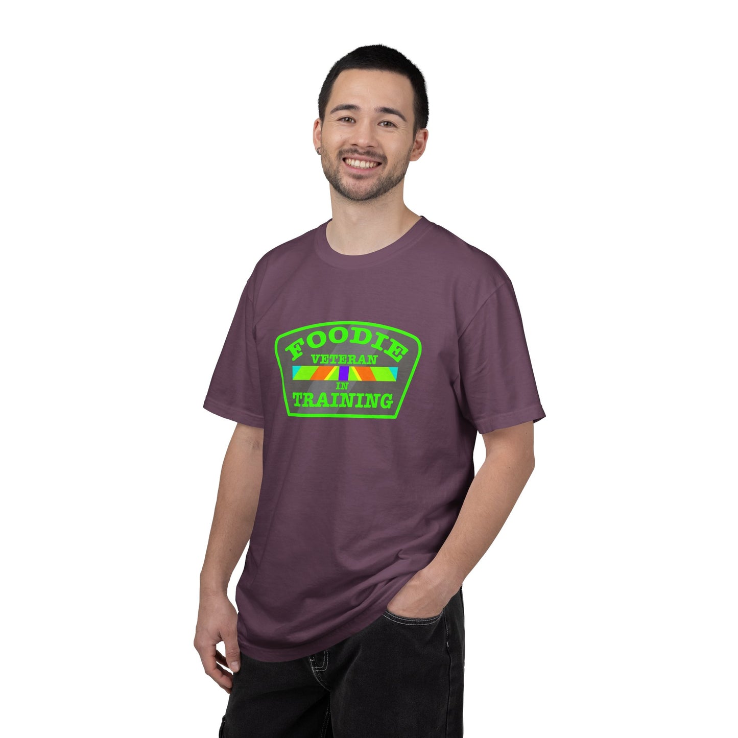 L.O.E.F Foodie Veteran IN TRAINING Unisex Tee Shirt (Neon Green)
