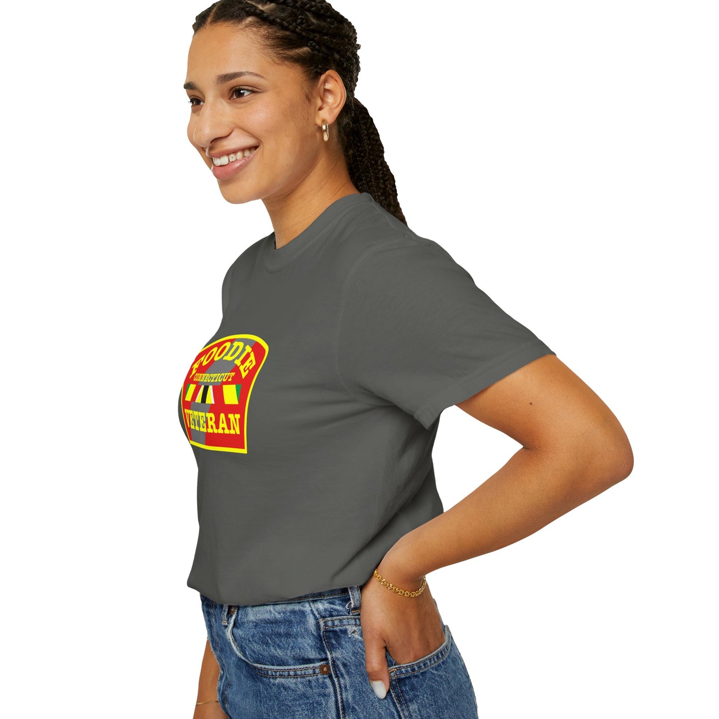 L.O.E.F Foodie Veteran CONNECTICUT Unisex Tee Shirt (Yellow)