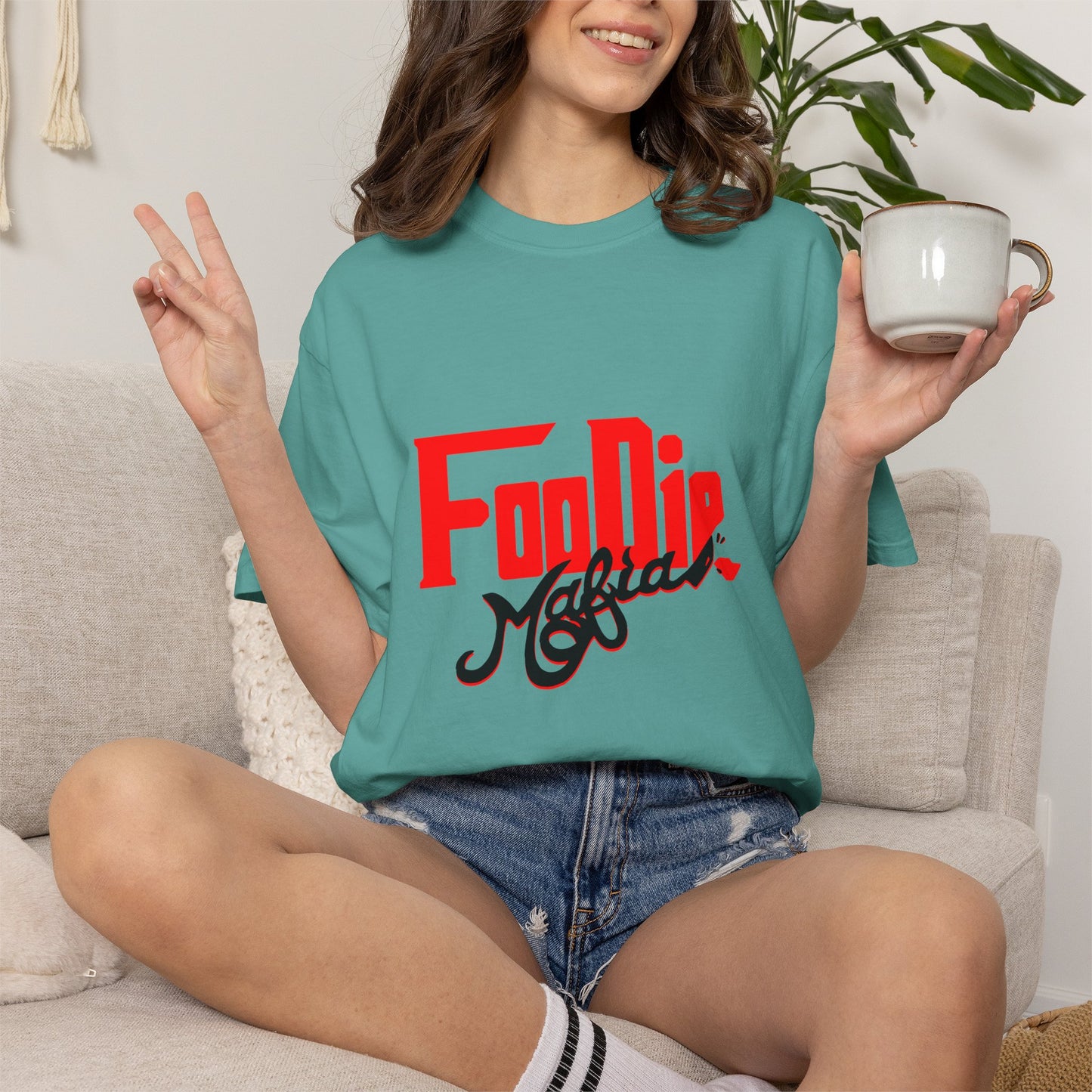 L.O.E.F Red Foodie Mafia Unisex Tee shirt (Black)