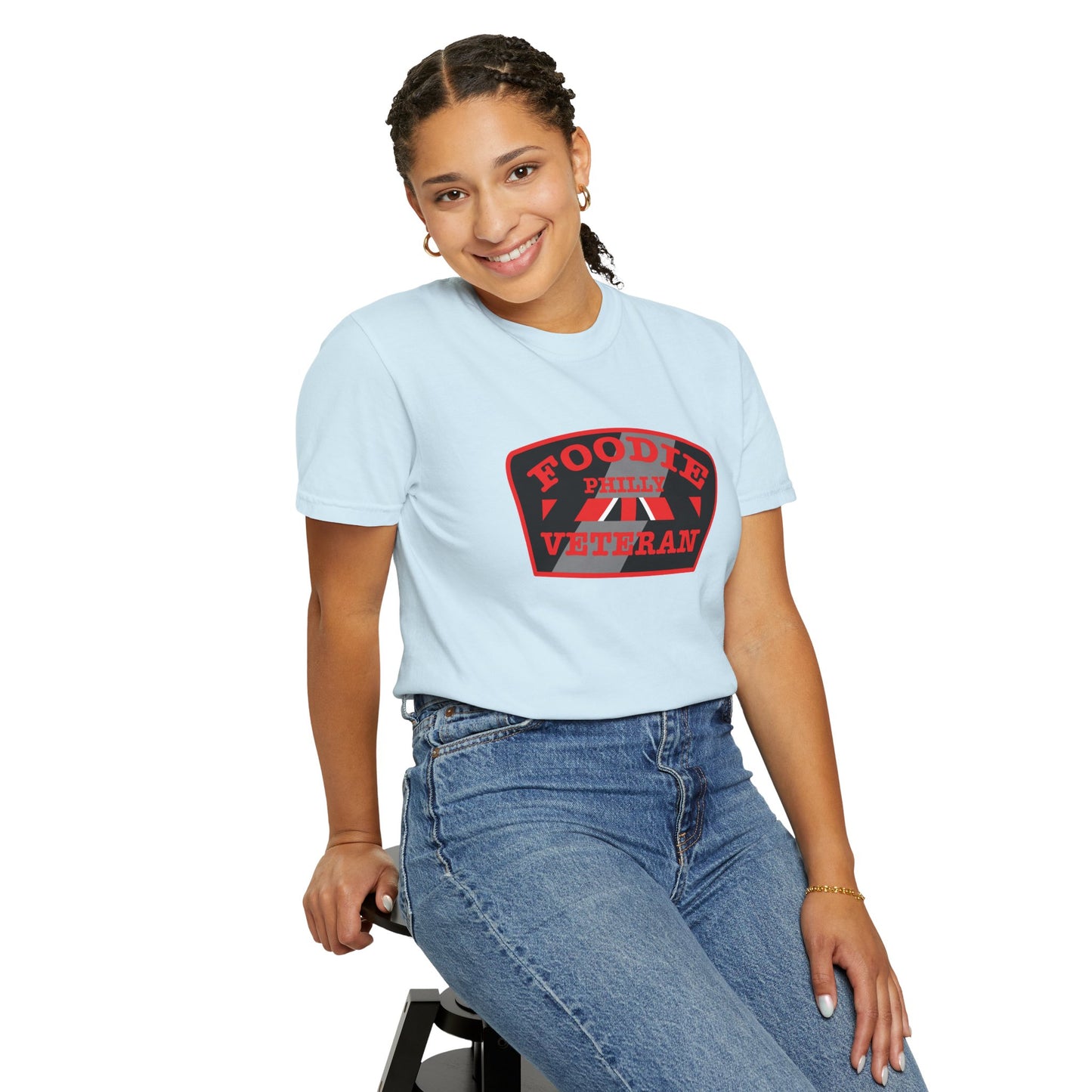 L.O.E.F Foodie Veteran PHILLY Unisex Tee Shirt (Red)