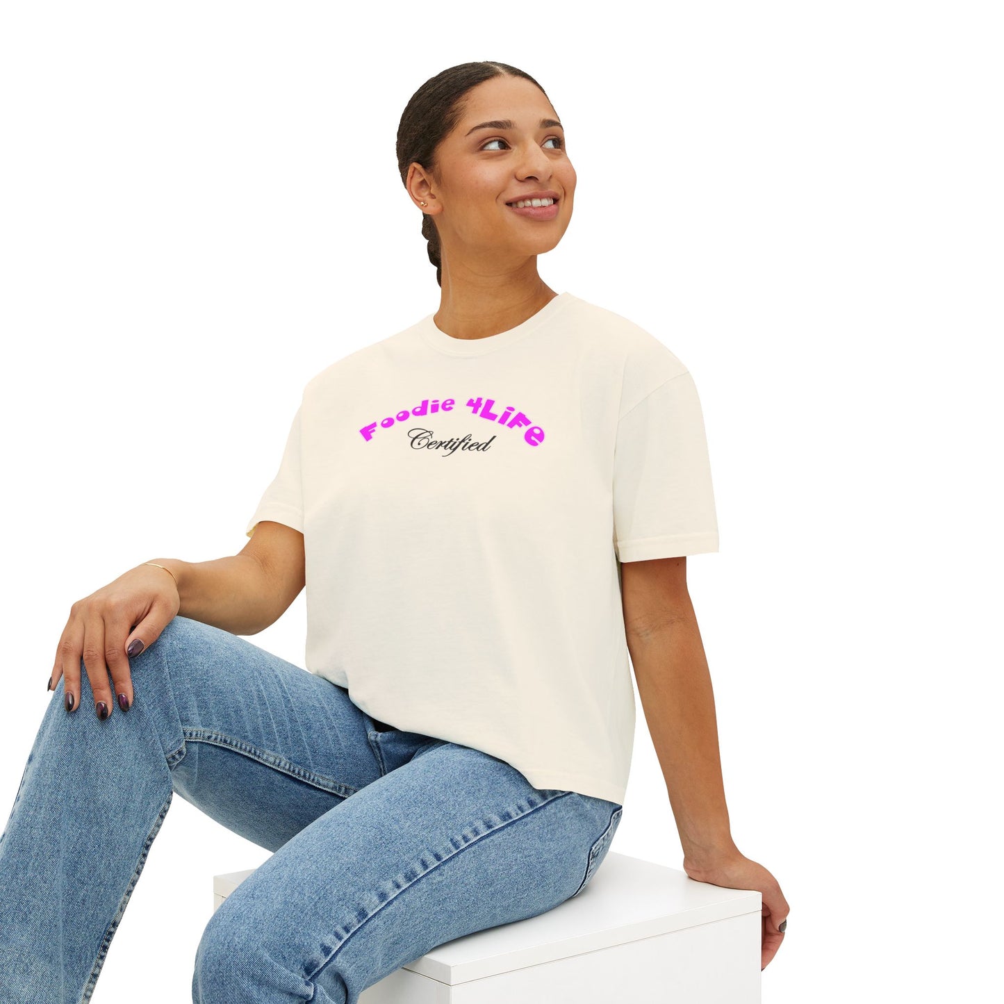 L.O.E.F Foodie 4Life Certified Boxy Tee (Fuchsia)