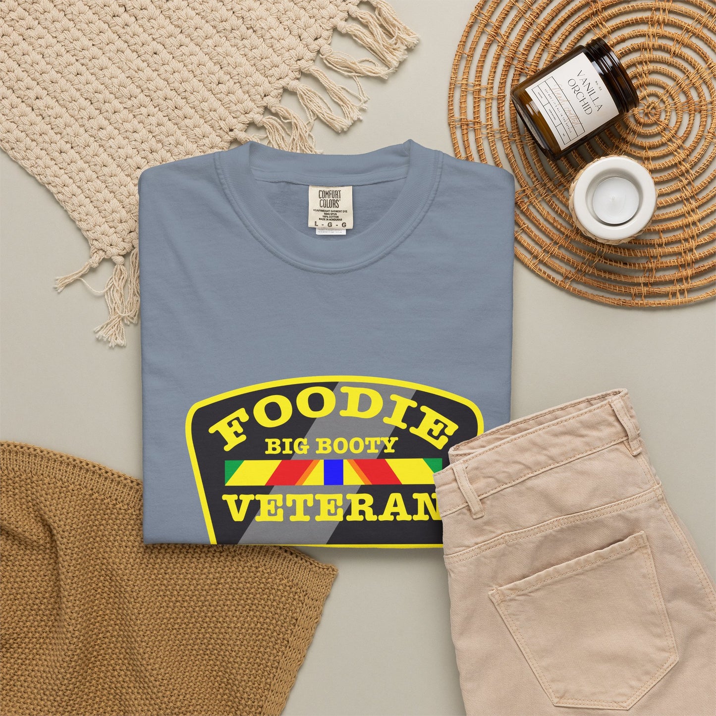 L.O.E.F Foodie Veteran BIG BOOTY Unisex Tee Shirt (Yellow)