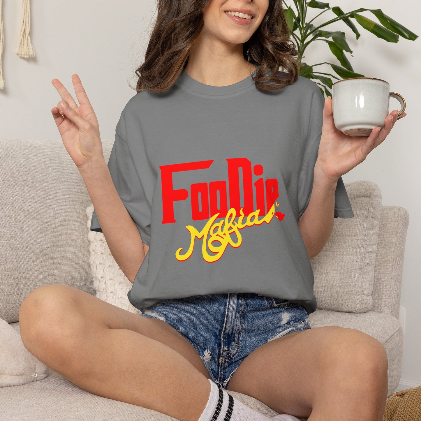 L.O.E.F Red Foodie Mafia Unisex Tee shirt (Bright Yellow)