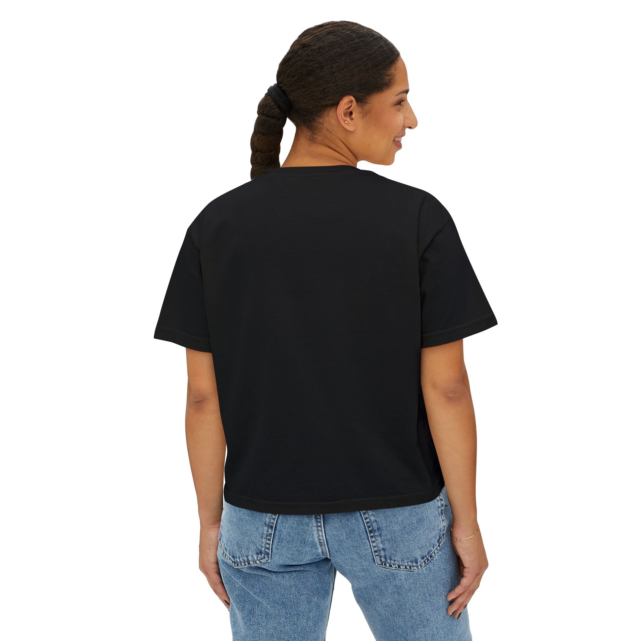 L.O.E.F FOO FOO FOODIE Women Boxy Tee(Fiery Red)