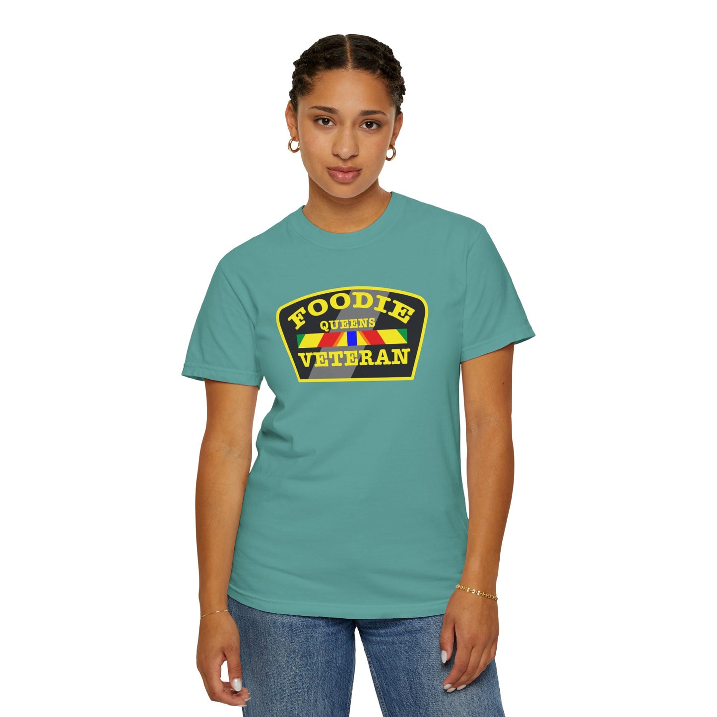 L.O.E.F Foodie Veteran QUEENS Unisex Tee Shirt (Yellow)