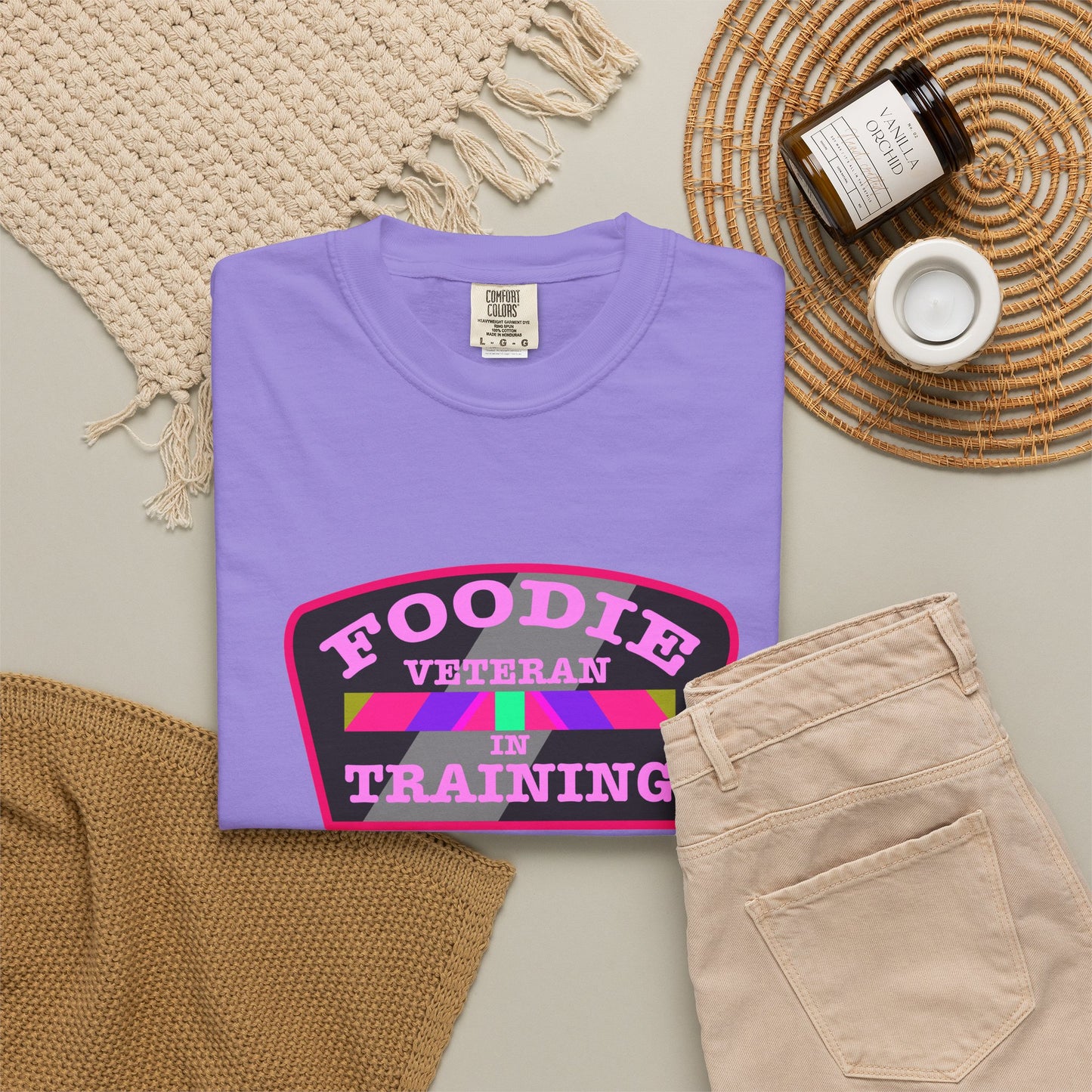 L.O.E.F Foodie Veteran IN TRAINING Unisex Tee Shirt (Pink)