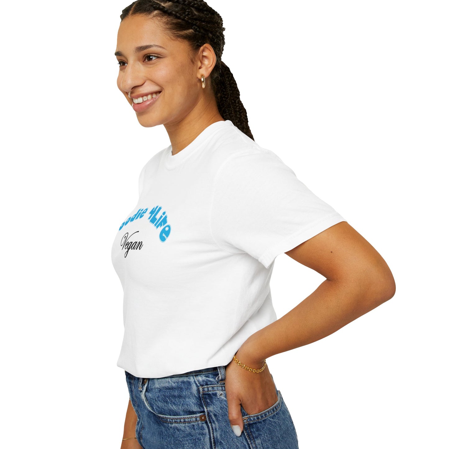 L.O.E.F Foodie 4Life Vegan Unisex Tee Shirt (Sky Blue)