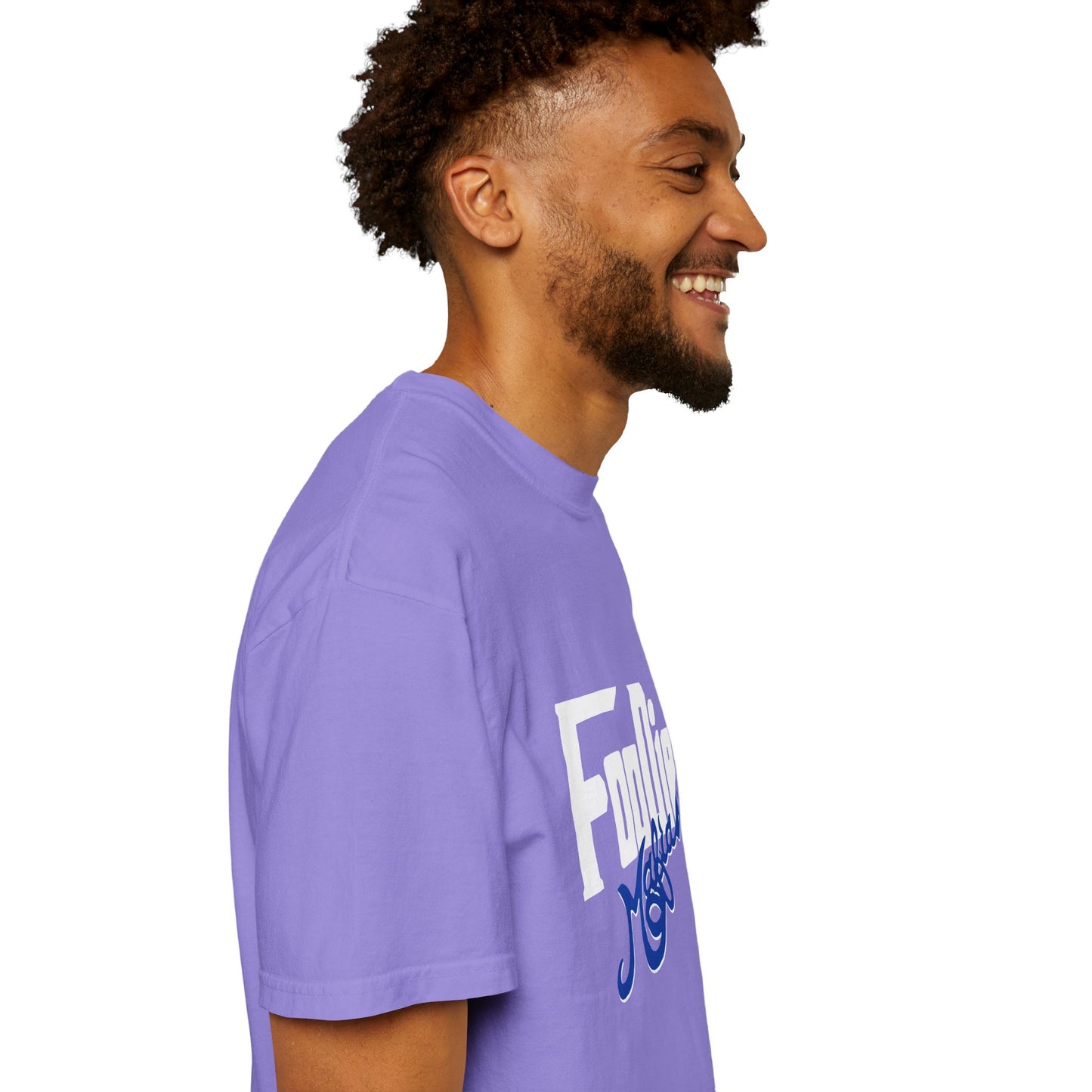 L.O.E.F White Foodie Mafia Unisex Tee shirt (Dark Blue)