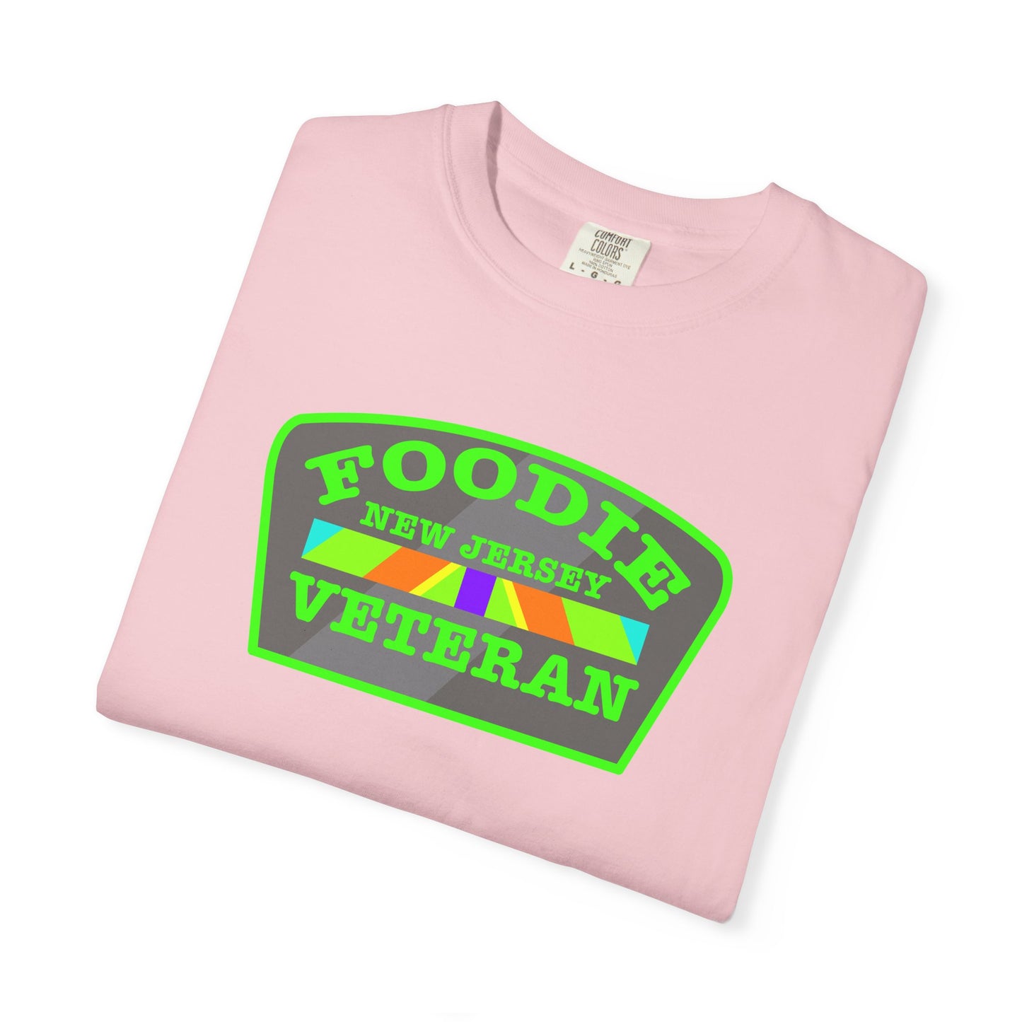 L.O.E.F Foodie Veteran NEW JERSEY Unisex Tee Shirt (Neon Green)