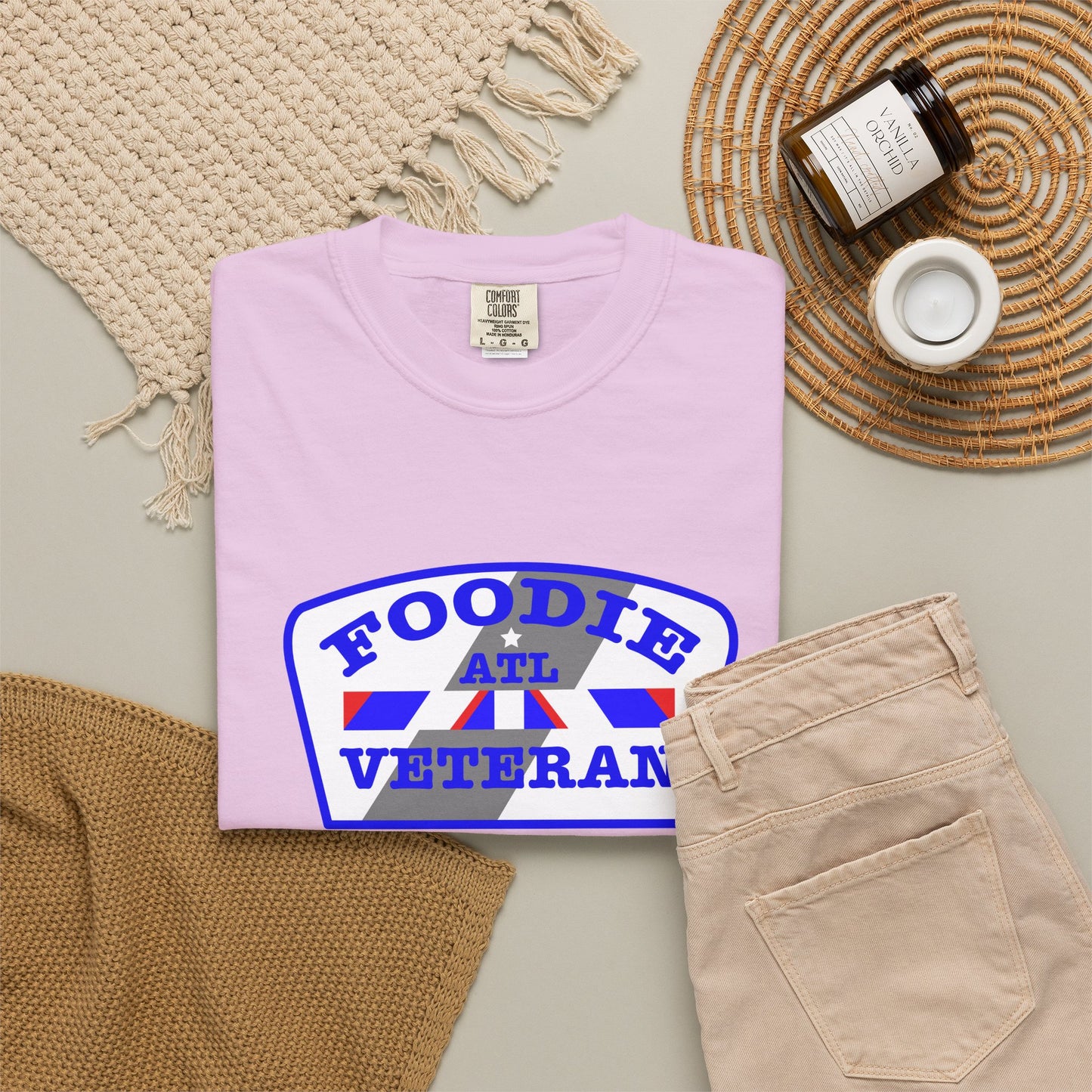 L.O.E.F Foodie Veteran ATL Unisex Tee Shirt (Blue)