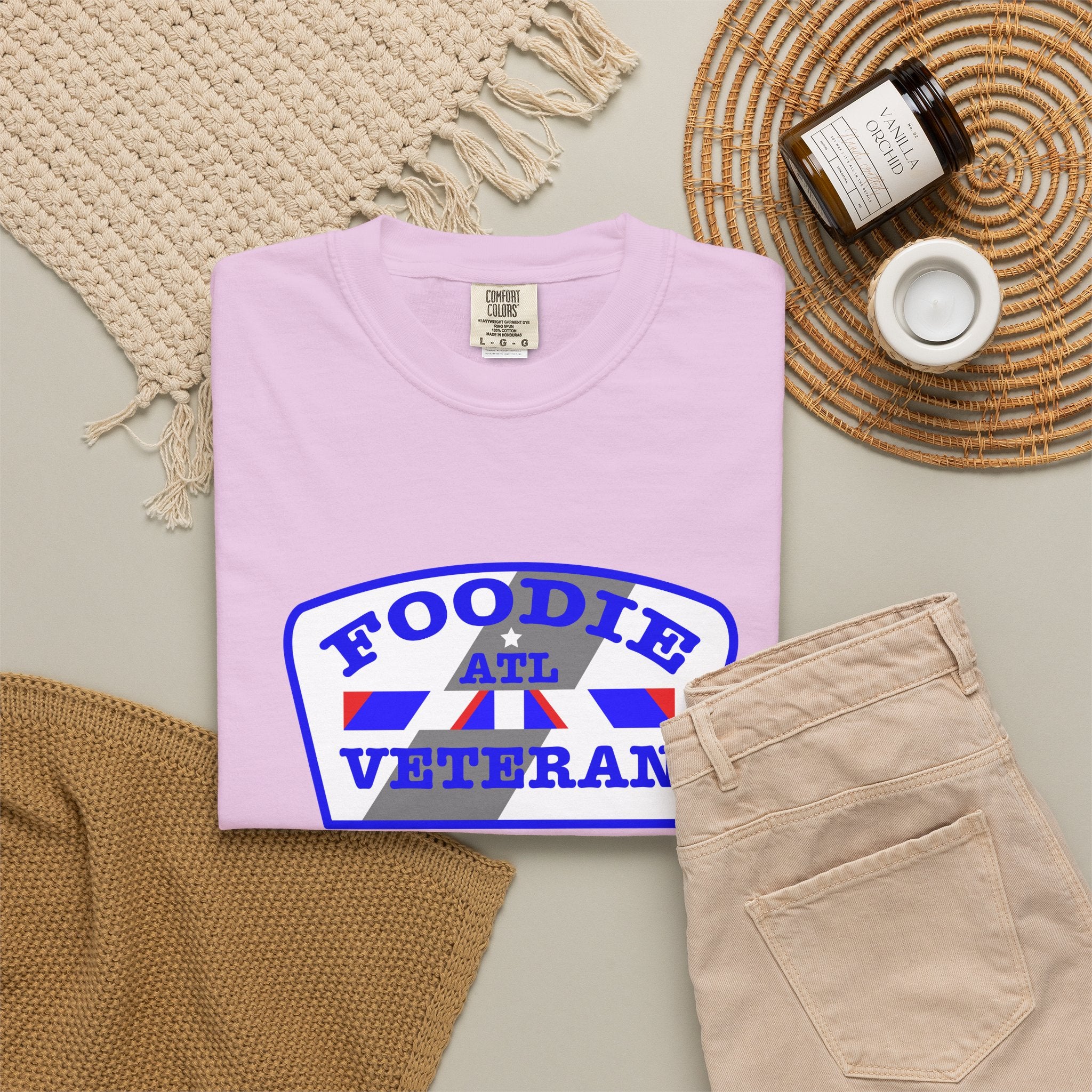 L.O.E.F Foodie Veteran ATL Unisex Tee Shirt (Blue)