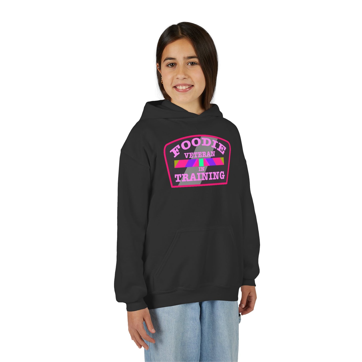 L.O.E.F Foodie Veteran In Training Youth Hoodie (Pink)