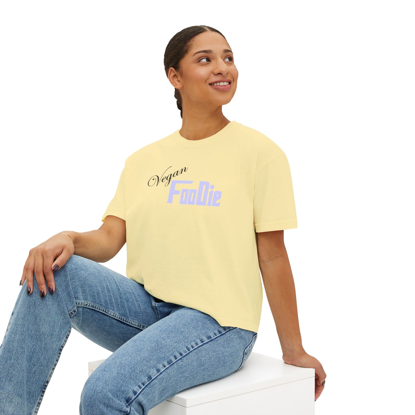 L.O.E.F Women Vegan Foodie Boxy Tee (Lavender)