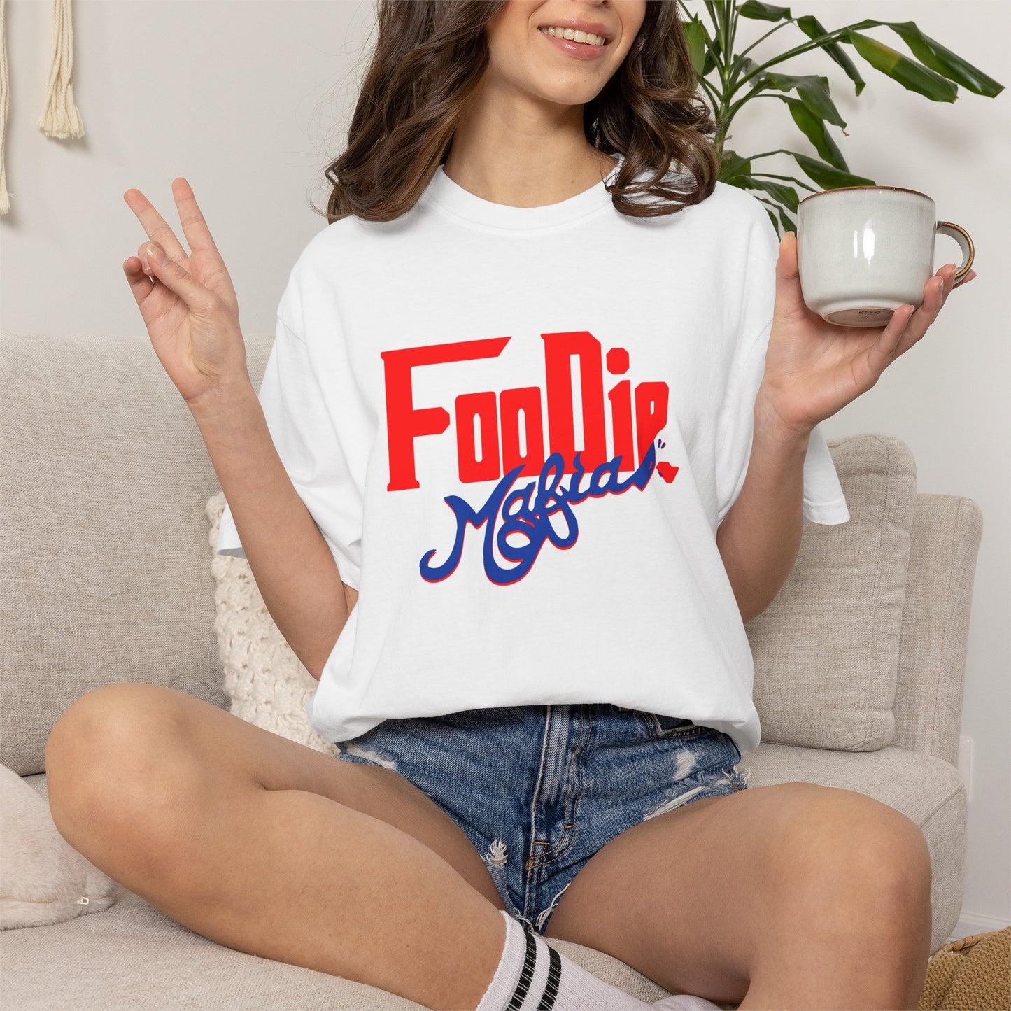 L.O.E.F Red Foodie Mafia Unisex Tee shirt (Cobalt Blue)