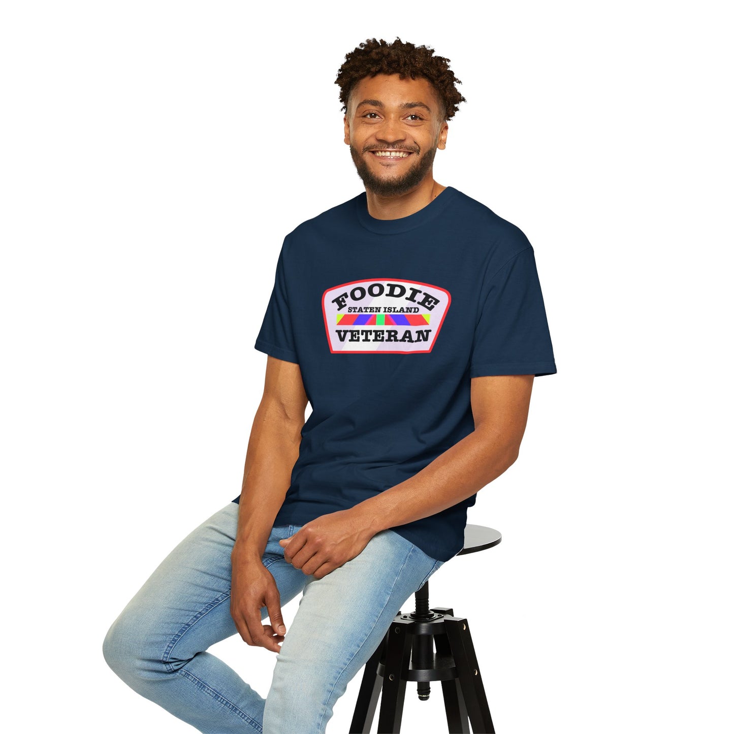 L.O.E.F Foodie Veteran STATEN ISLAND Unisex Tee Shirt (Soft Pink)