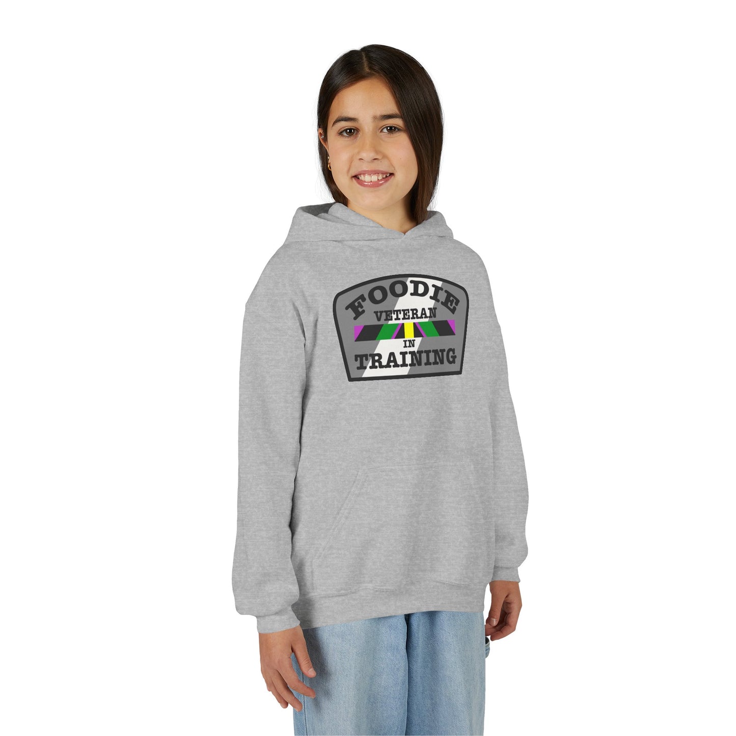 L.O.E.F Foodie Veteran In Training Youth Hoodie (Gray)