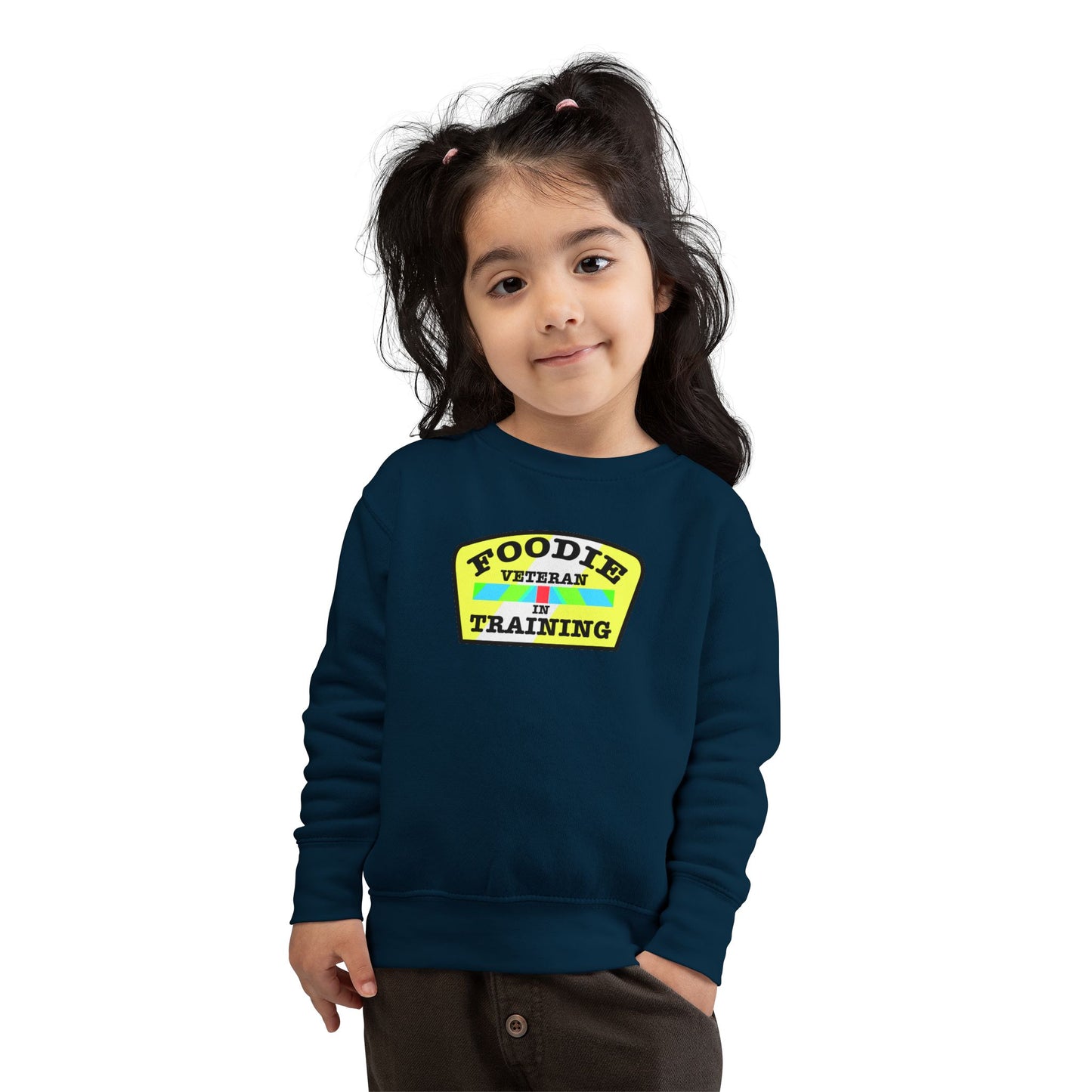 L.O.E.F Foodie Veteran In Training Toddler Sweatshirt (Black and Yellow)