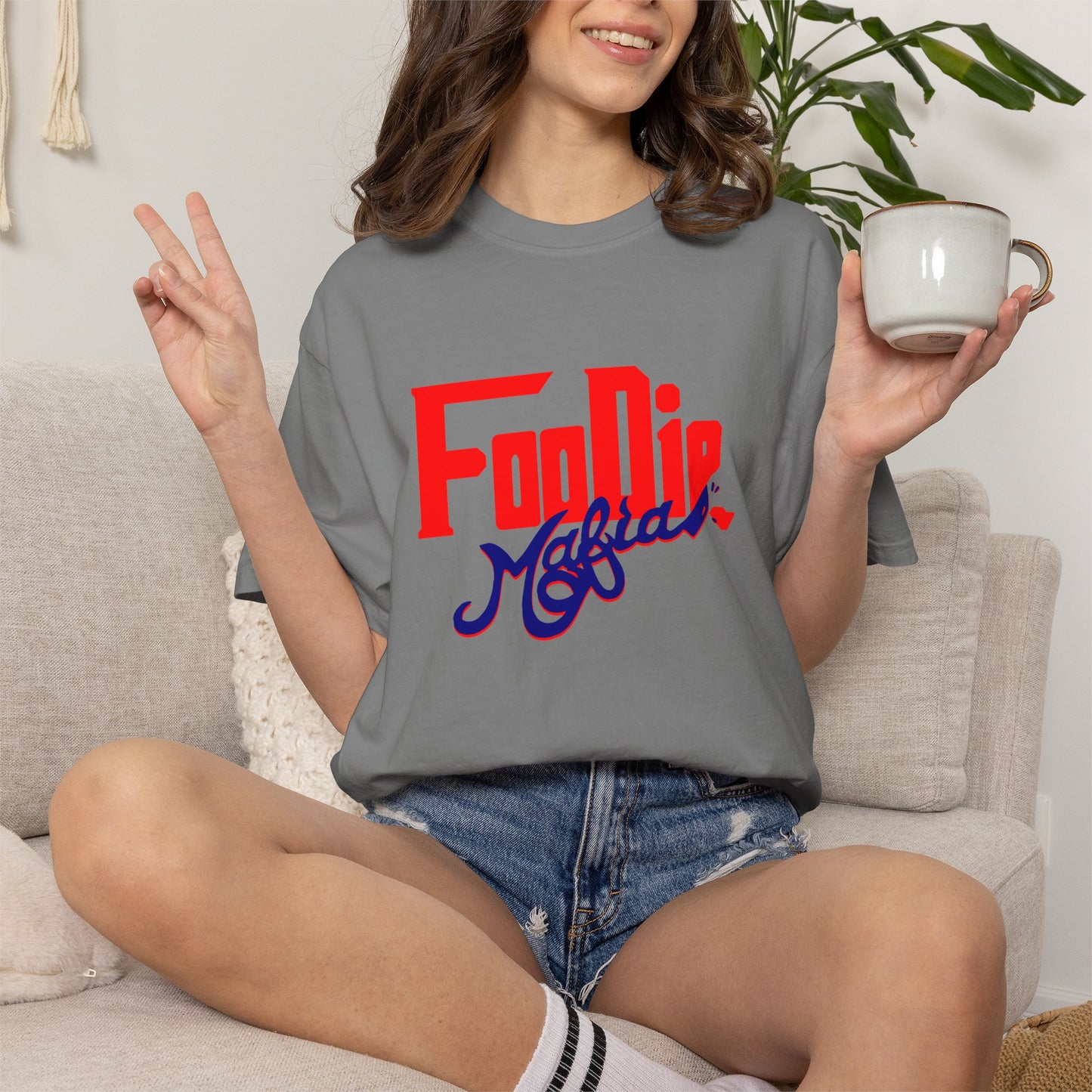 L.O.E.F Red Foodie Mafia Unisex Tee shirt (Dark Blue)
