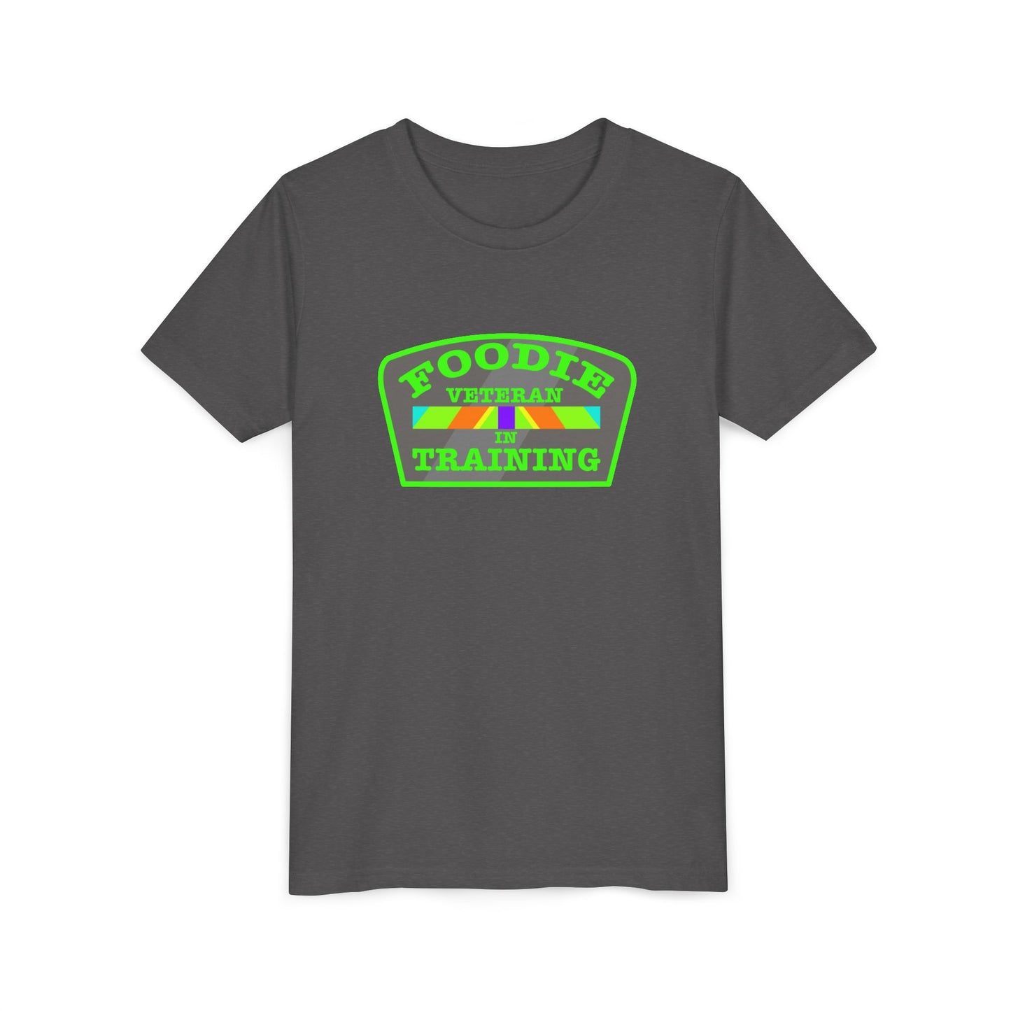 L.O.E.F Foodie Veteran In Training Kids Tee Shirt (Neon Green)