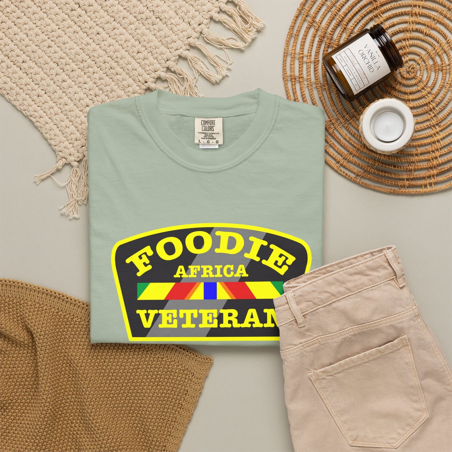 L.O.E.F Foodie Veteran AFRICA Unisex Tee Shirt (Yellow)
